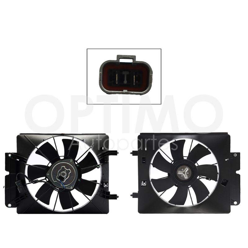 Complete radiator fan assembly for A/C with / shroud 2 pins without / resistor (Element 2.4L 2003-2011)