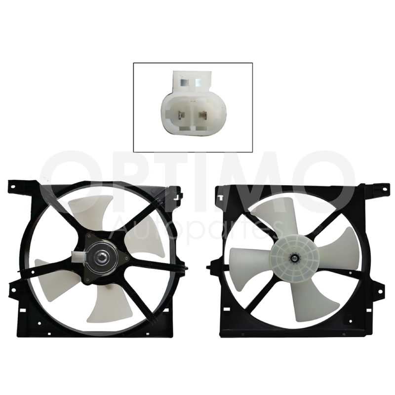 Complete radiator fan assembly without / air with / shroud 2 pins without / resistor (Sentra B-14 lucino 1996-2000 / tsubame 1992-2004)