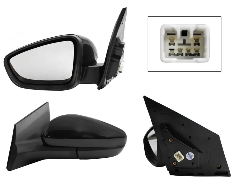 Left electric black side mirror for paint with desempanante (5 pines)