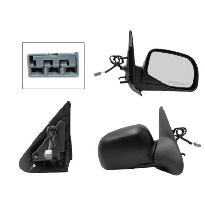 Right electric black side mirror poroso (3 pines)