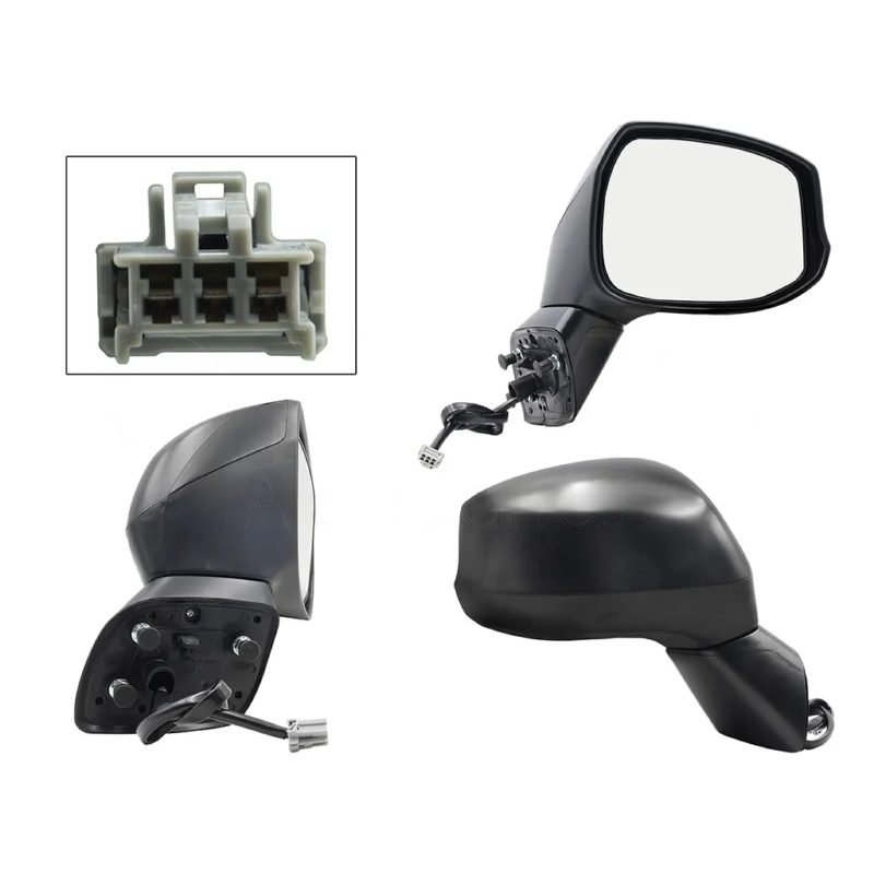 Espejo derecho electrica negro para pintar (3 pines) 4PTAS