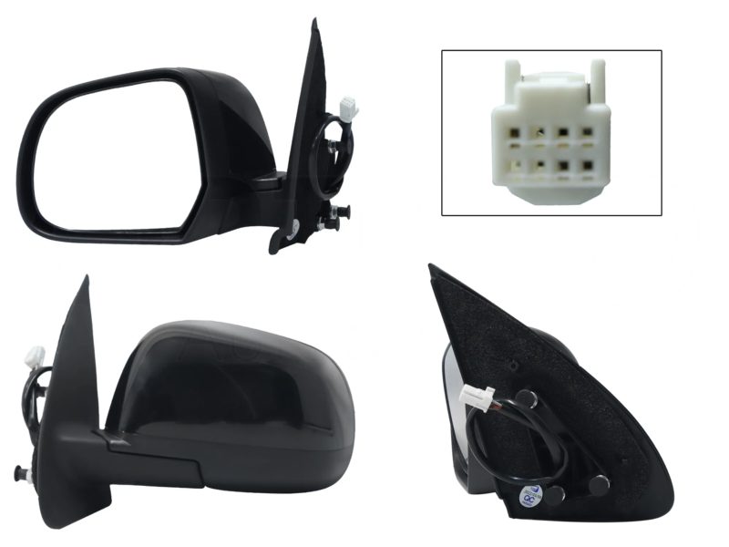 Left electric black side mirror for paint (3 pines)