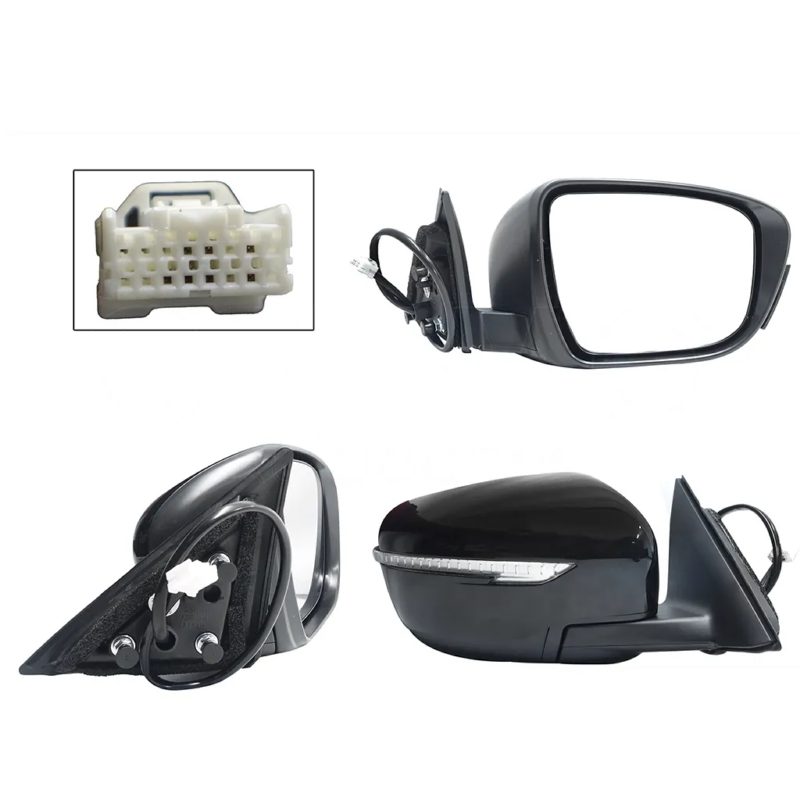 Right electric black side mirror for paint with light turn signal with desempanante (7 pines)