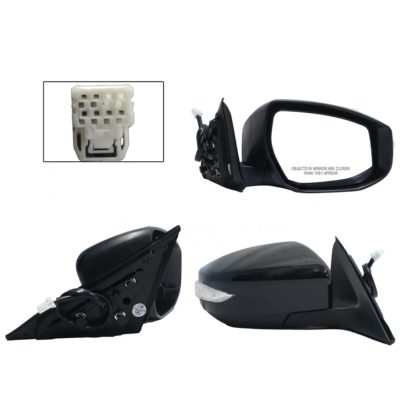 Right electric black side mirror for paint with light turn signal with desempanante (6 pines)