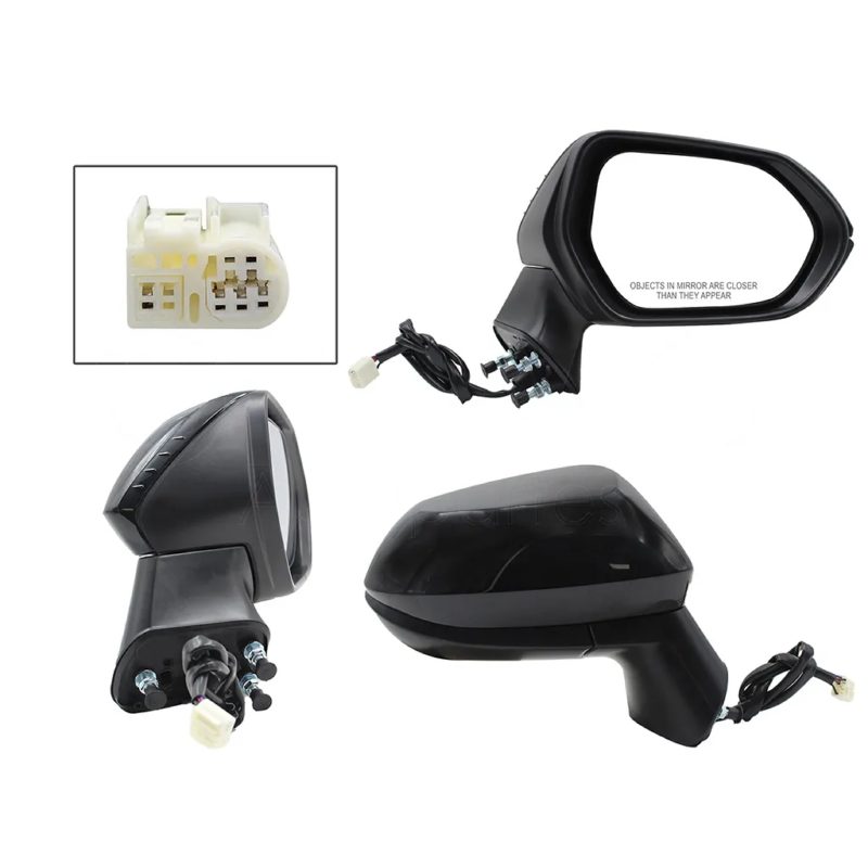 Right electric black side mirror for paint with desempanante (5 pines)
