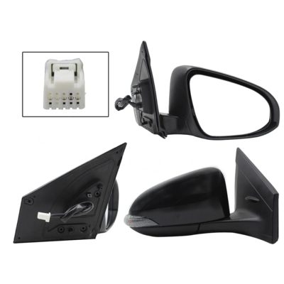 Espejo derecho electrica negro para pintar con luz direccional (5 pines) (Sedan / hatchback)