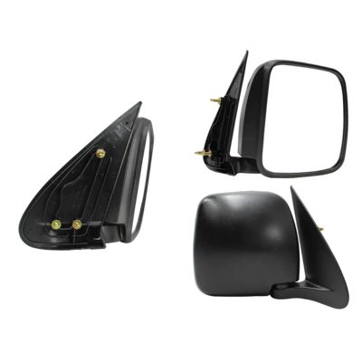 Espejo derecho manual negro poroso (Base interior plastico)
