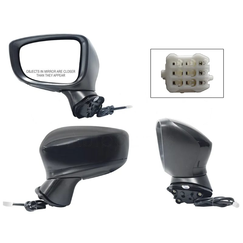Espejo izquierda electrica negro para pintar (3 pines) (Sedan / hatchback)