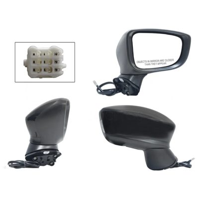 Right electric black side mirror for paint with light turn signal with desempanante (6 pines) (Sedan / hatchback)