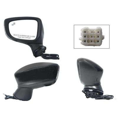 Left electric black side mirror for paint with light turn signal with desempanante with detector punto ciego (7 pines)