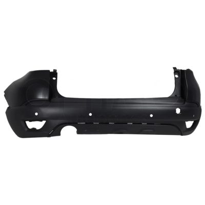 Rear bumper cover with hole for mica sensor and spoiler