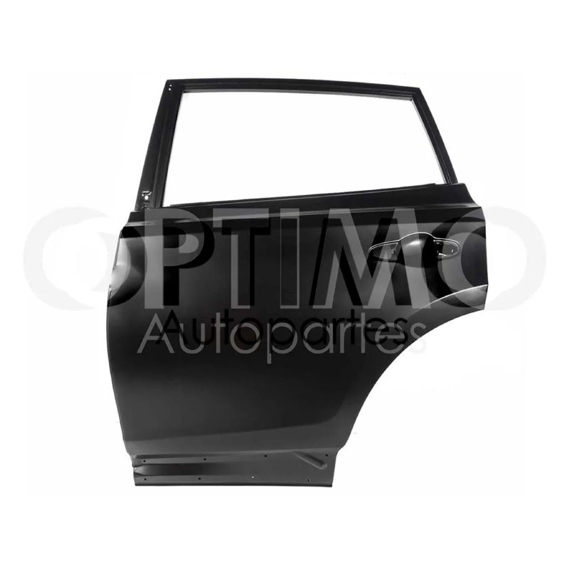 Puerta trasera izquierda con hoyo para moldura (Color / negro)