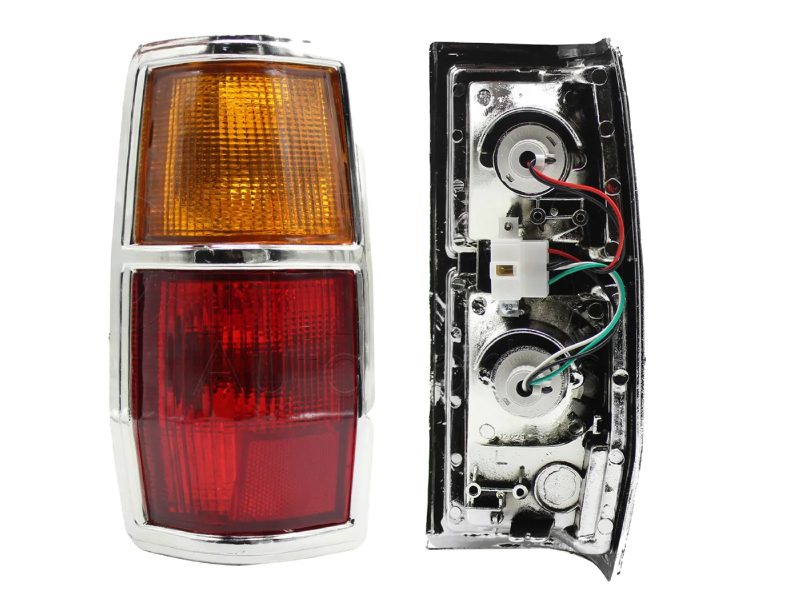 Left tail light with harness filo cromo (Ambar / rojo)
