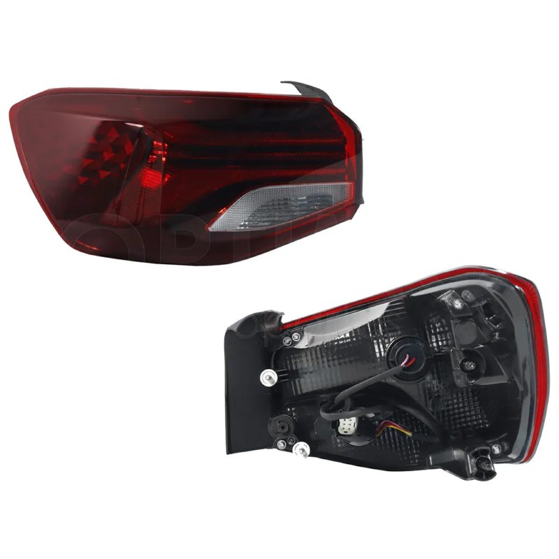 Left outer tail light with harness (Rojo / blanco)