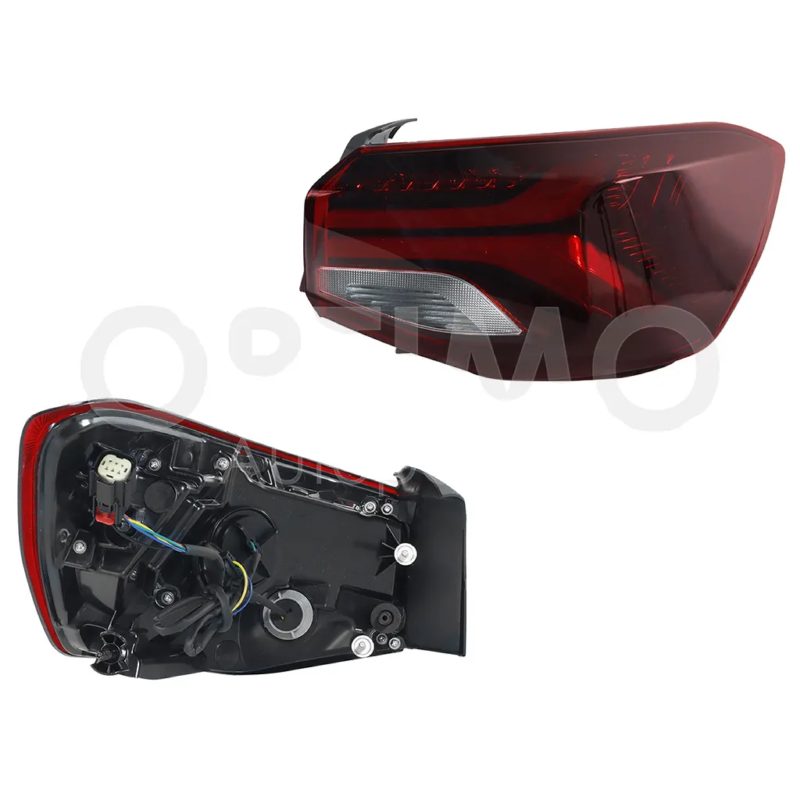 Calavera derecho exterior con arnes con led (Rojo / blanco)
