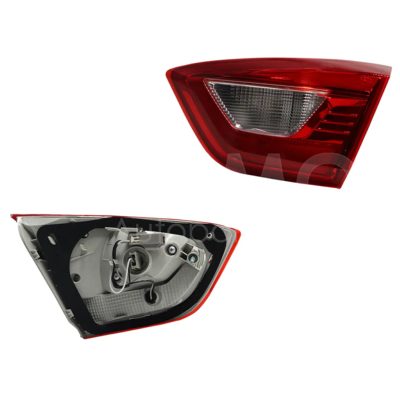Calavera derecho interior con arnes clara (Blanco / rojo)