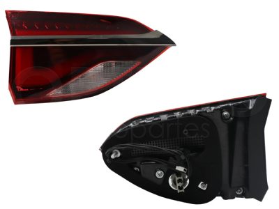 Calavera izquierda interior con arnes con led filo cromo (Rojo / blanco)