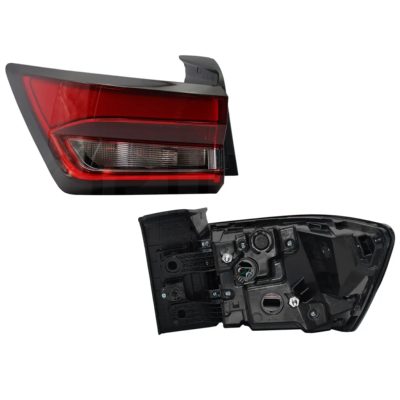 Calavera izquierda exterior sin arnes con led oscura filo negro 4PTAS (Rojo / ambar / blanco)