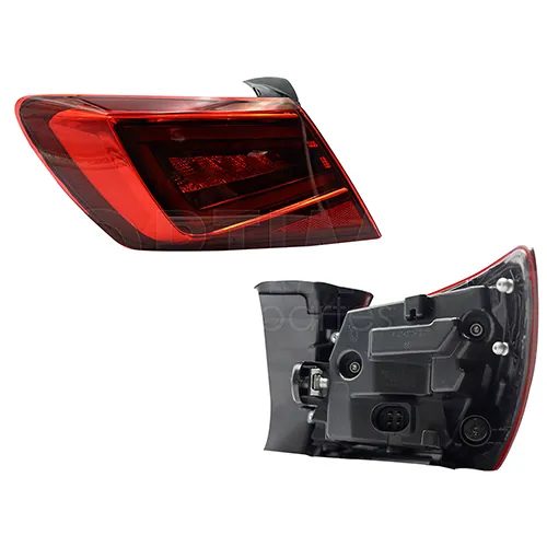 Calavera izquierda exterior con arnes con led (Todo rojo)