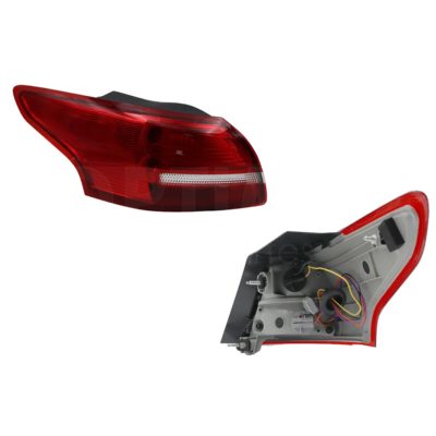 Calavera izquierda exterior con arnes clara 4PTAS (Blanco / rojo)