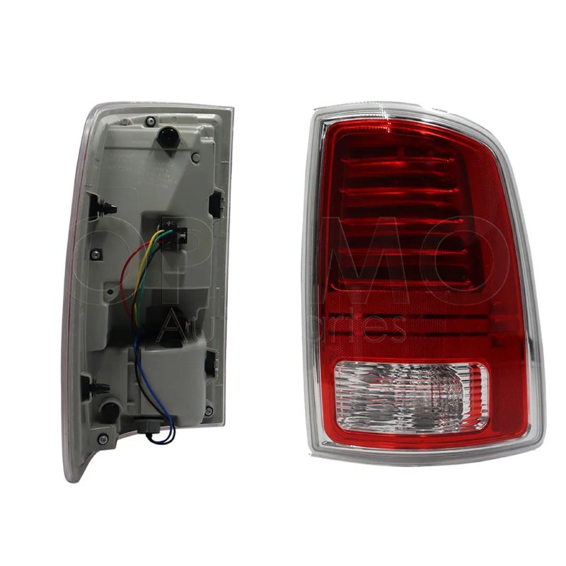 Calavera derecho con arnes con led filo cromo (Blanco / rojo)