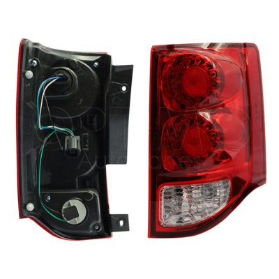 Calavera derecho con arnes con led (Rojo / blanco)