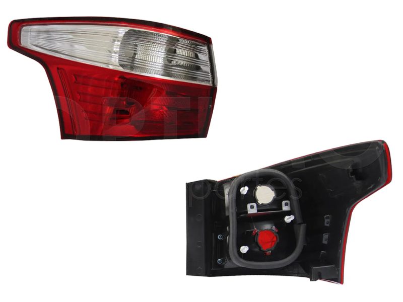 Calavera izquierda exterior sin arnes (Rojo / blanco)