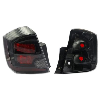 Calavera izquierda sin arnes oscura filo negro (Blanco / rojo / rojo)