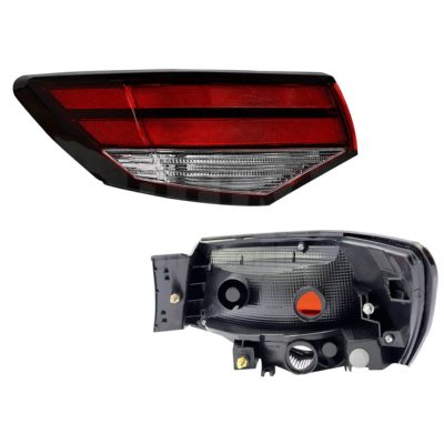 Calavera izquierda exterior sin arnes oscura filo negro (Rojo / rojo / blanco)