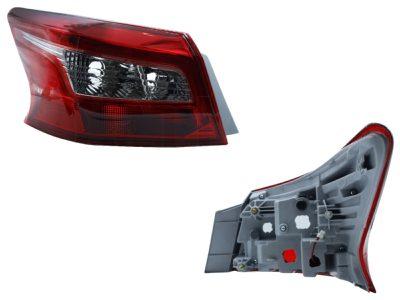 Calavera izquierda exterior sin arnes con led (Rojo / blanco / rojo)