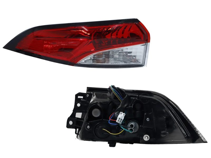 Calavera izquierda exterior con arnes con led (Rojo / blanco)