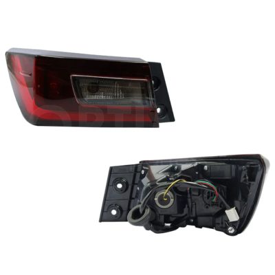 Calavera izquierda exterior con arnes con led sin drl oscura (Rojo / blanco / rojo)