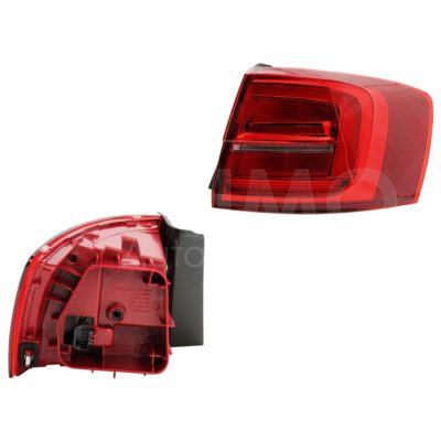 Calavera derecho exterior sin arnes con led clara (Rojo / blanco)