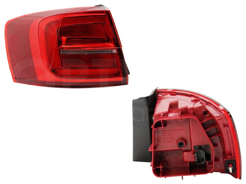 Calavera izquierda exterior sin arnes con led clara (Rojo / blanco)