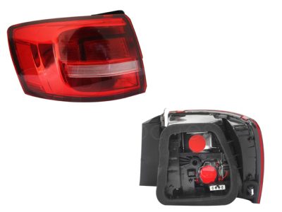 Left outer tail light without harness clara (Rojo / blanco)