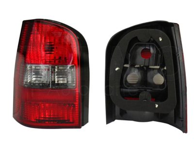 Calavera izquierda sin arnes oscura (Rojo / blanco humo)