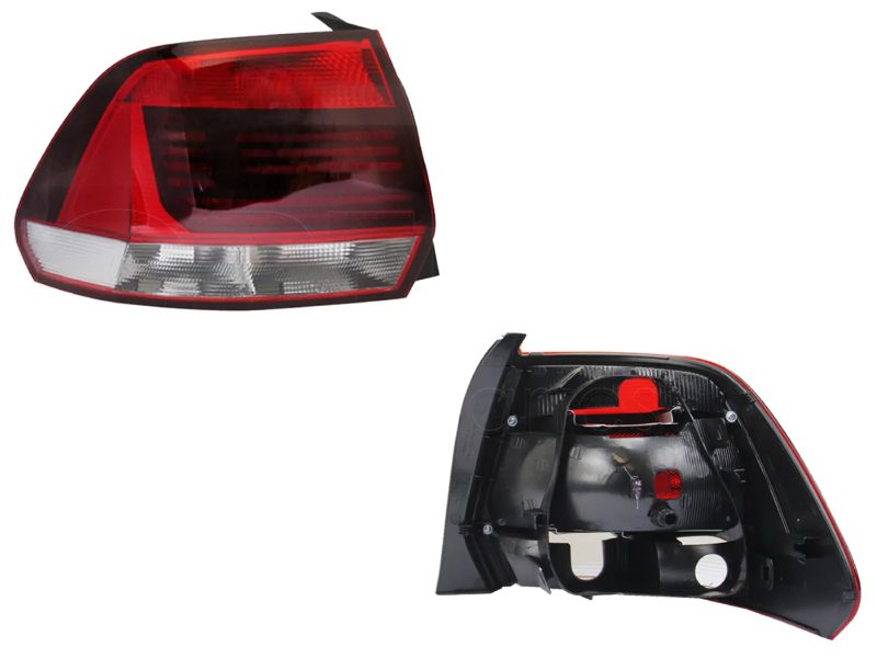 Left tail light without harness (Rojo / blanco)