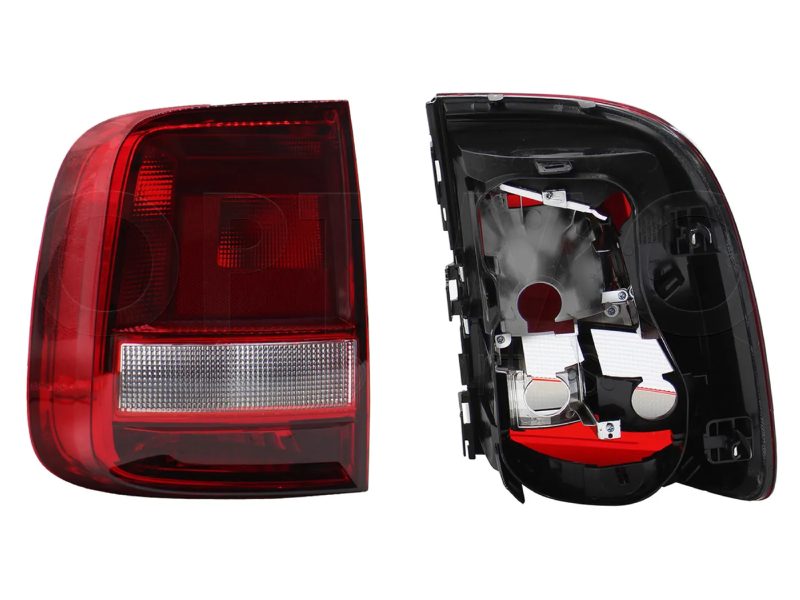 Left tail light without harness clara (Rojo / blanco)