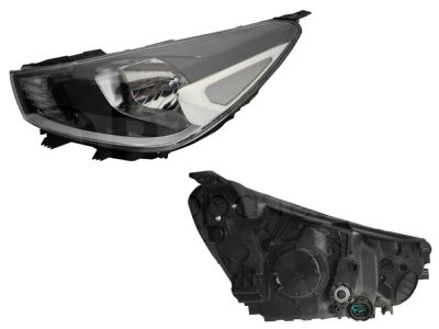 Faro izquierda f / negro con motor sin lupa con mica blanco filo cromo (Sedan / hatchback)