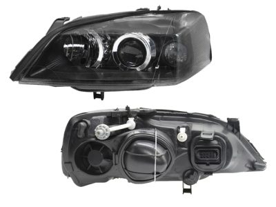 Faro izquierda f / negro con lupa con cuarto blanco