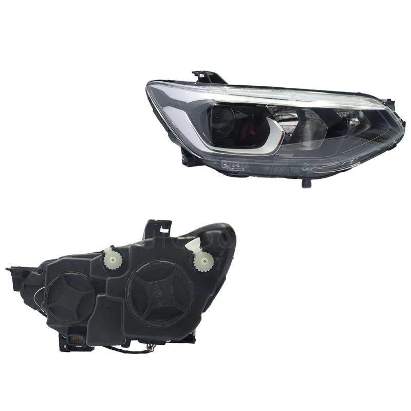 Faro derecho f / negro con lupa filo cromo
