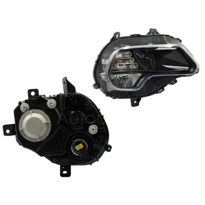Faro derecho f / negro sin led con lupa para halogeno