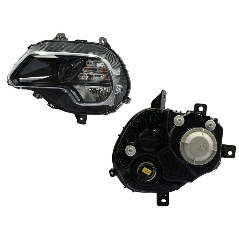 Faro izquierda f / negro sin led con lupa para halogeno