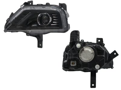 Faro izquierda f / negro con lupa