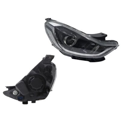 Faro derecho f / negro con motor con lupa