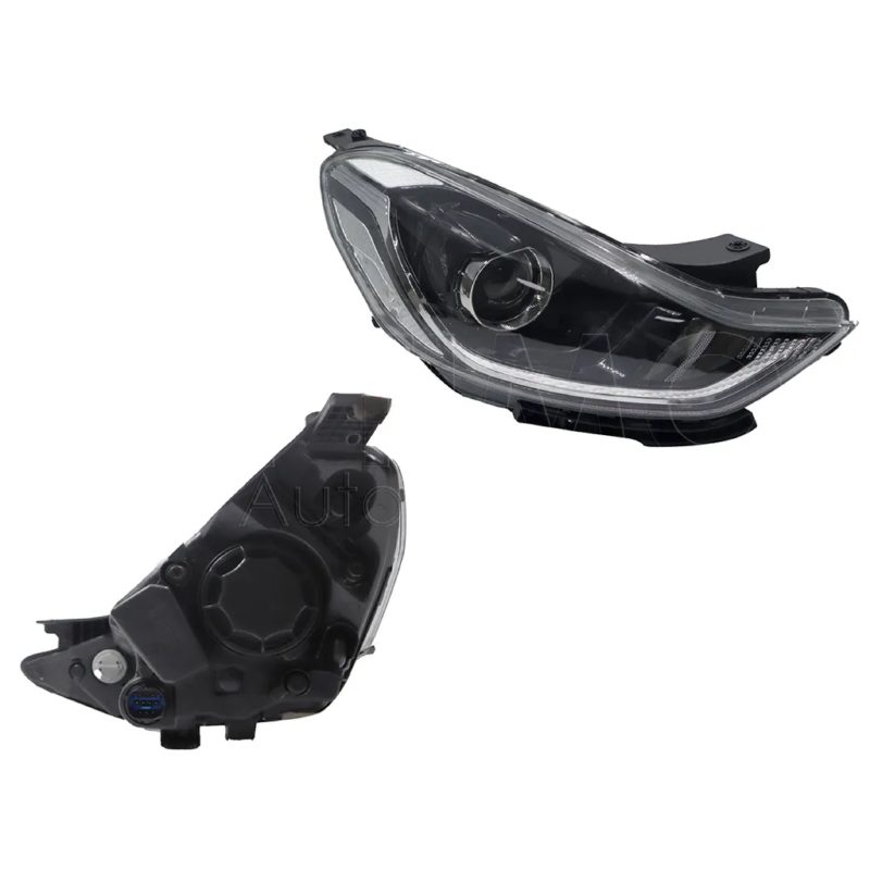 Faro derecho f / negro con motor con lupa