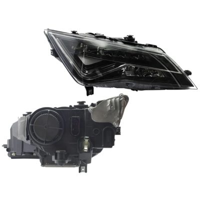 Faro derecho f / negro full led con balastra filo cromo
