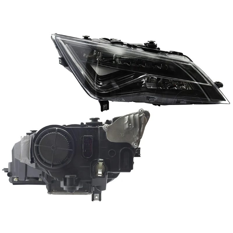 Faro derecho f / negro full led con balastra filo cromo