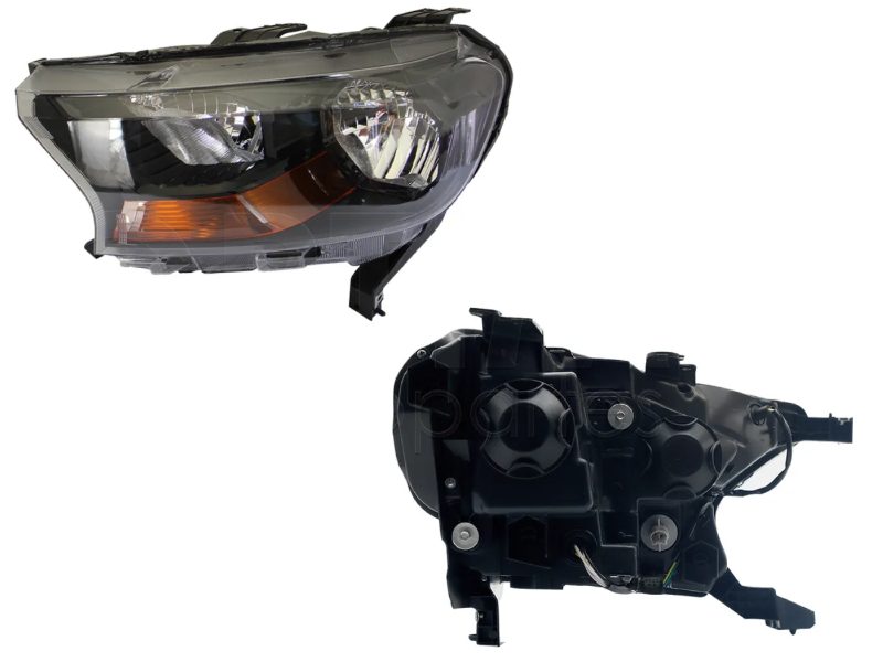 Faro izquierda f / negro sin motor con mica ambar (Foco H7-HB3)