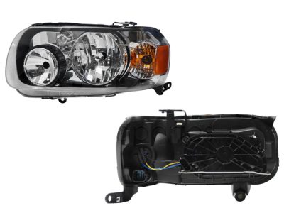 Left headlight f / black with mica amber